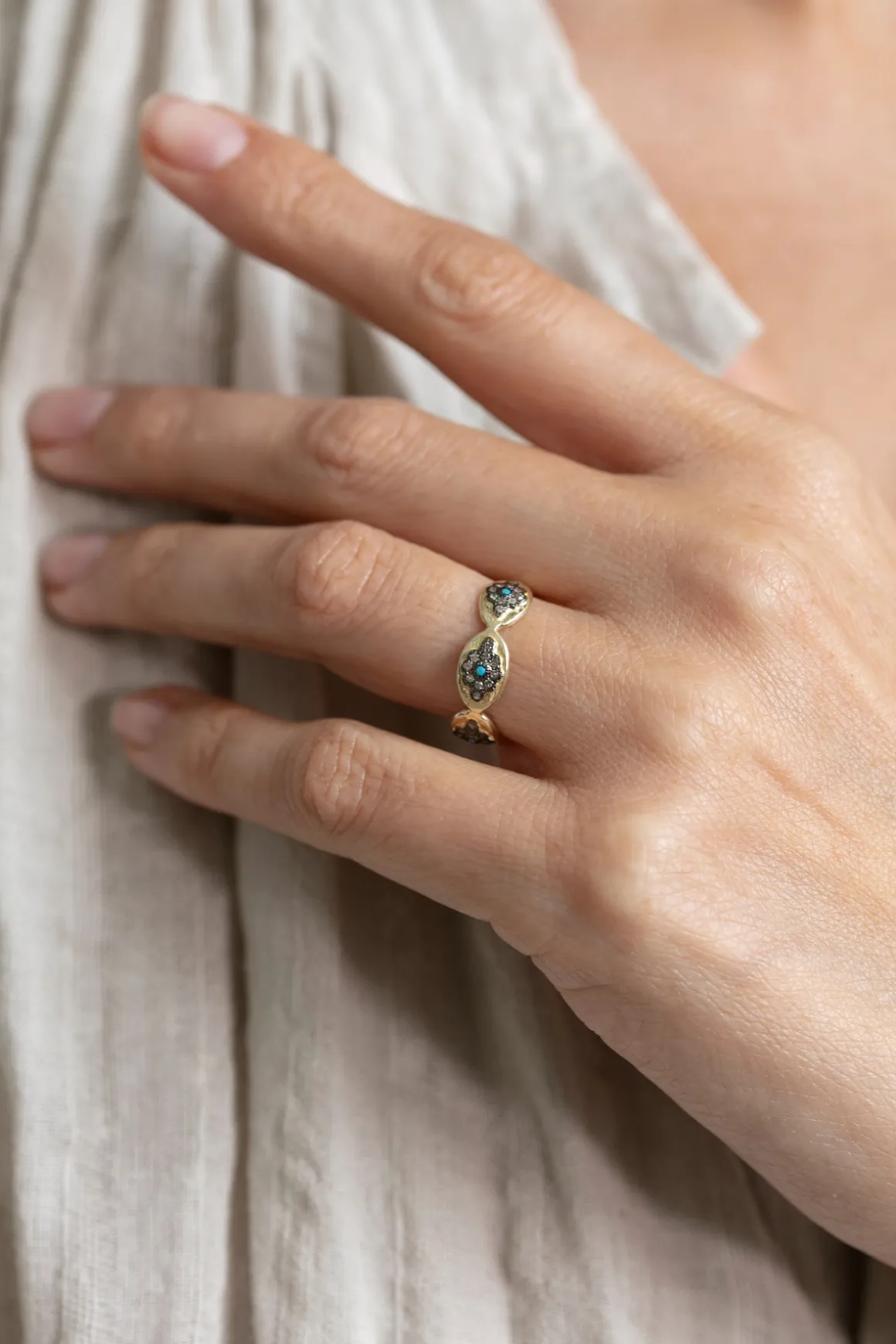 Bague Folk turquoise